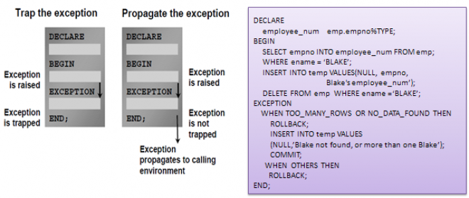 Oracle PL/SQL exception handling